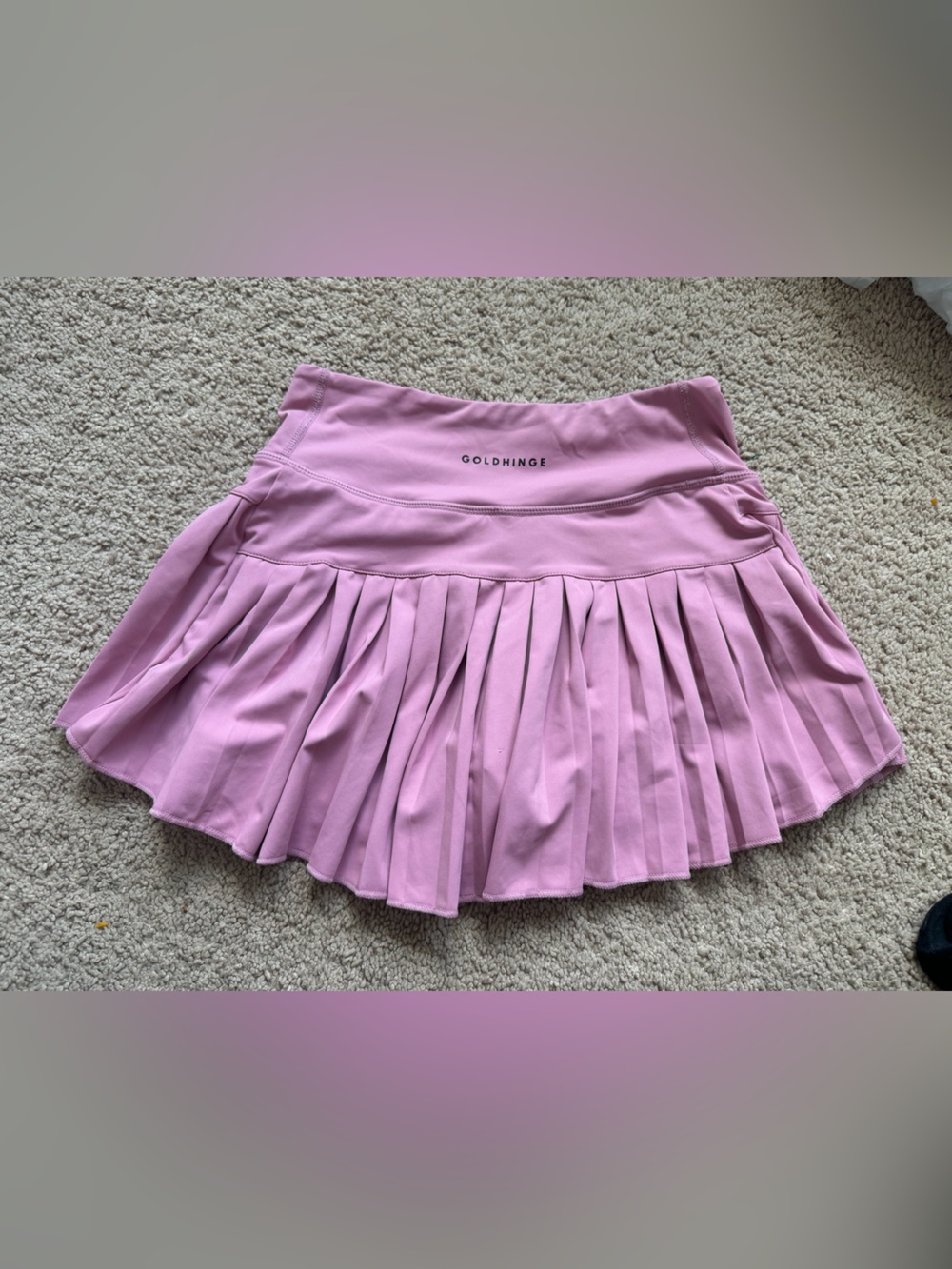 Gold Hinge Pink Pleated Athletic Tennis Skort Skirt Size Small/ young adult - Picture 2 of 3